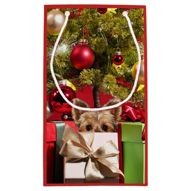 Petit Sac Cadeau Noël Yorkie (Dos)