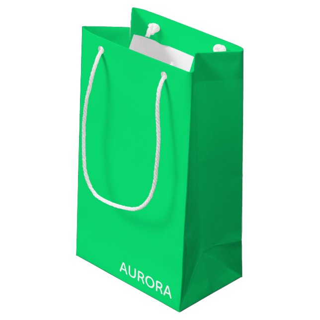 Petit Sac Cadeau Nom de couleur verte Aurora (Dos Angle)