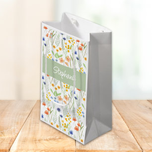 Petit Sac Cadeau Nom de fleur sauvage aquarelle