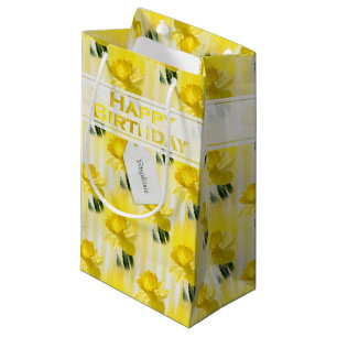 Petit Sac Cadeau Nom "Joyeux anniversaire" Photographie des jonquil