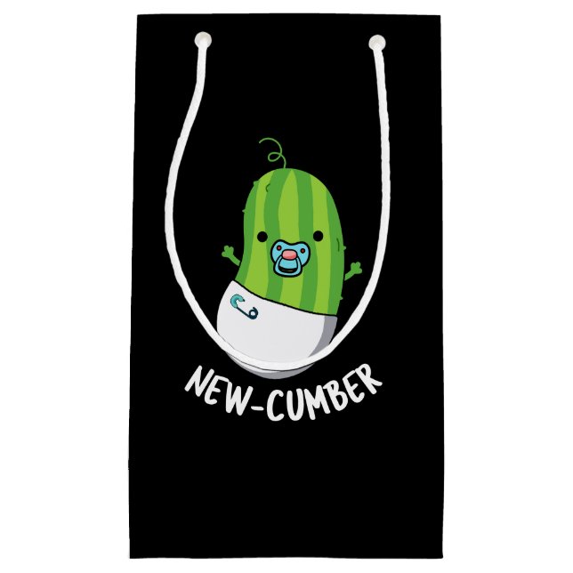 Petit Sac Cadeau Nouveau concombre Funny Veggie Cucumber Pun Dark B (Devant)