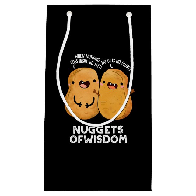 Petit Sac Cadeau Nuggets De Sagesse Drôle Nourriture Pun Dark BG (Devant)