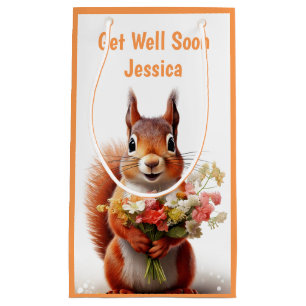 Petit Sac Cadeau Obtenez Bien Bientôt Squirrel Cute Nom Personnalis