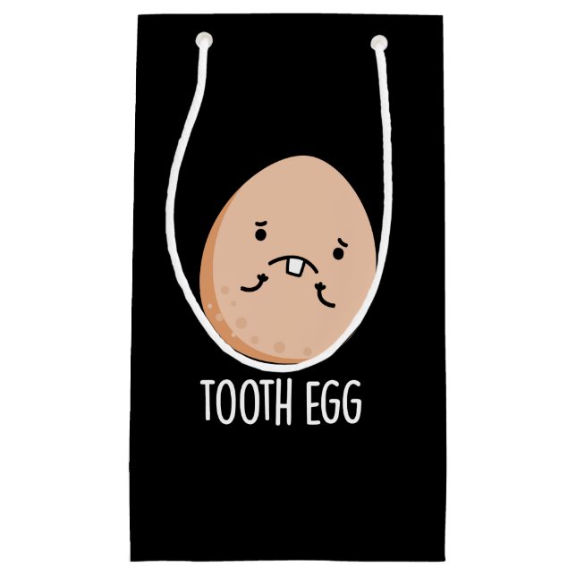 Petit Sac Cadeau Oeuf de dents amusant Dental Toothache Pun Dark BG (Devant)