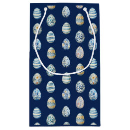 Petit Sac Cadeau OEuf de Pâques en bleu