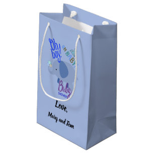 Petit Sac Cadeau Oh mon Dieu ! Mon bébé ! Baby shower Blue Elephant