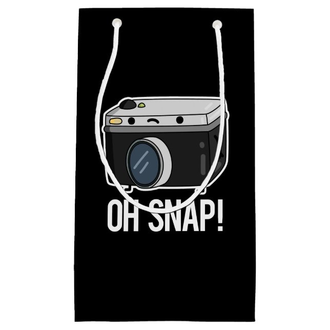Petit Sac Cadeau Oh Snap Funny Camera Pun Dark BG (Devant)