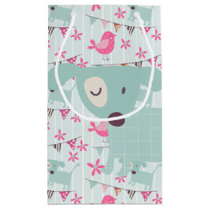 Petit Sac Cadeau Oiseaux, Chiens, Bannières, Fleurs
