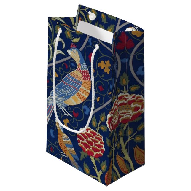 Petit Sac Cadeau Oiseaux et fleurs, William Morris (Devant Angle)