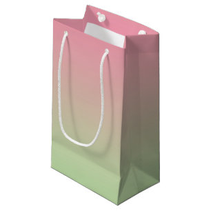 Petit Sac Cadeau Ombre rose et vert