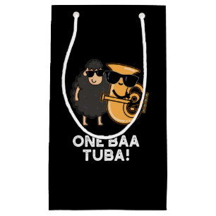 Petit Sac Cadeau One Baa Tuba Funny Music Sheep Pun Dark BG