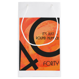 Petit Sac Cadeau Orange 40 Anniversaire de la Décennie