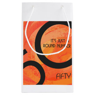 Petit Sac Cadeau Orange 50 Anniversaire de la Décennie