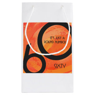 Petit Sac Cadeau Orange 60 Anniversaire de la Décennie