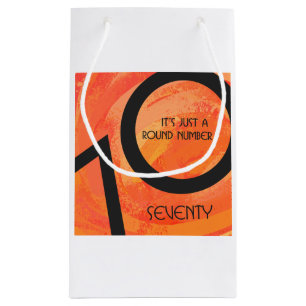 Petit Sac Cadeau Orange 70 Anniversaire de la Décennie