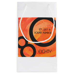 Petit Sac Cadeau Orange 80 Anniversaire de la Décennie