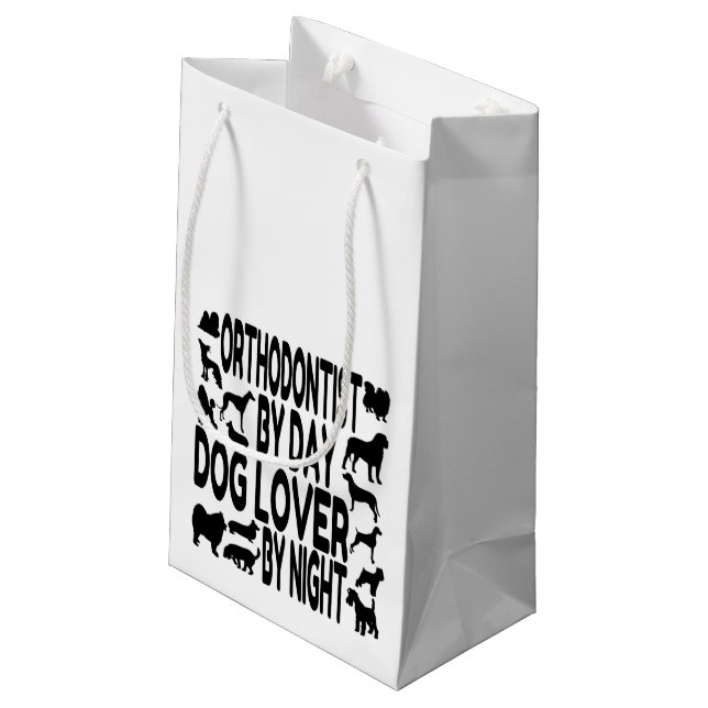 Petit Sac Cadeau Orthodontiste Amoureux des chiens (Dos Angle)