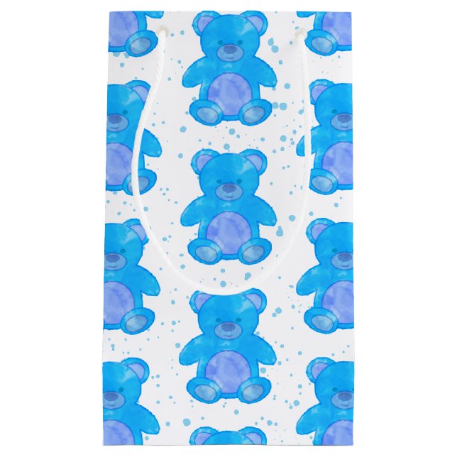 Petit Sac Cadeau Ours bleu Teddy (Devant)