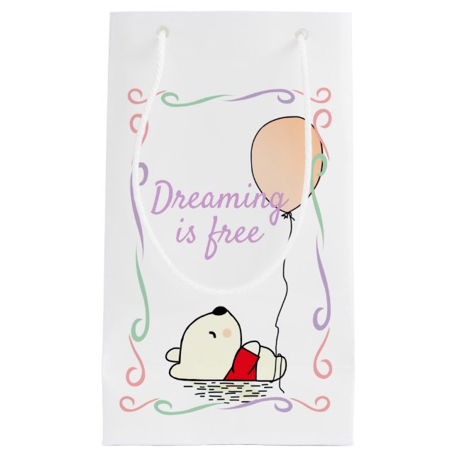 Petit Sac Cadeau Ours de rêve libre avec ballons (Devant)
