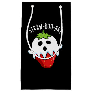 Petit Sac Cadeau Paille-boo-rry Funny Fraise Pun Dark BG