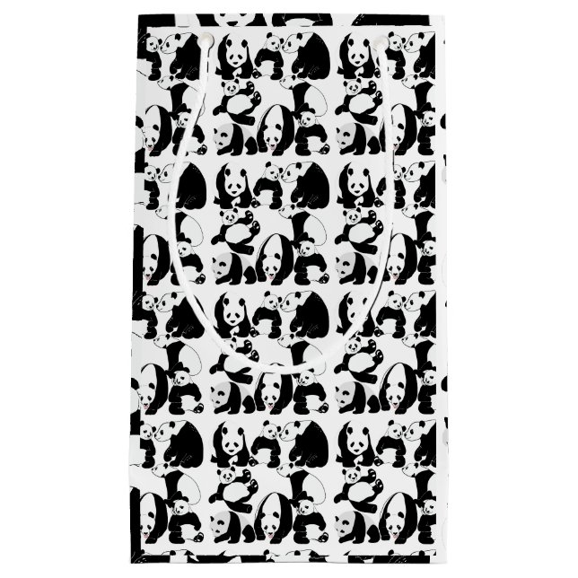 Petit Sac Cadeau Panda motif White BG (Devant)