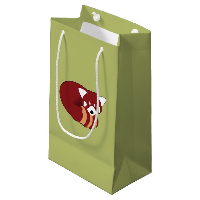 Petit Sac Cadeau Panda rouge (Devant Angle)