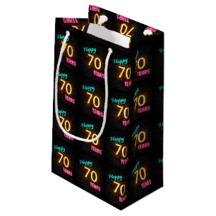 Petit Sac Cadeau Panneau néon en brique pour 70e anniversaire