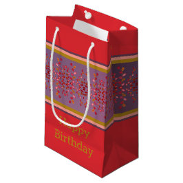 Petit Sac Cadeau Papier À Motifs Avec Joyeux Anniv