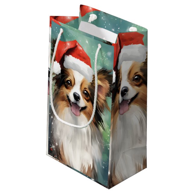 Petit Sac Cadeau Papillon peinture de Noël (Dos Angle)