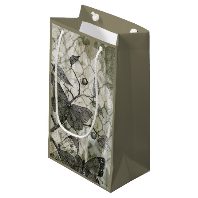 Petit Sac Cadeau Papillons Arabesques I (Devant Angle)