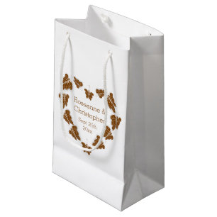 Petit Sac Cadeau Papillons couleur chocolat Mariage design