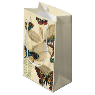 Petit Sac Cadeau Papillons glissant au-dessus du feuille