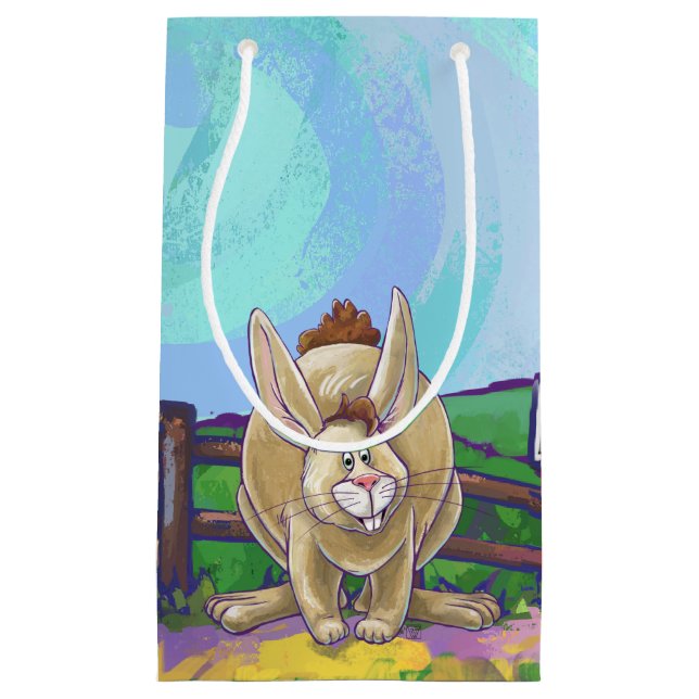 Petit Sac Cadeau Parade animalière sur lapin mignon (Devant)