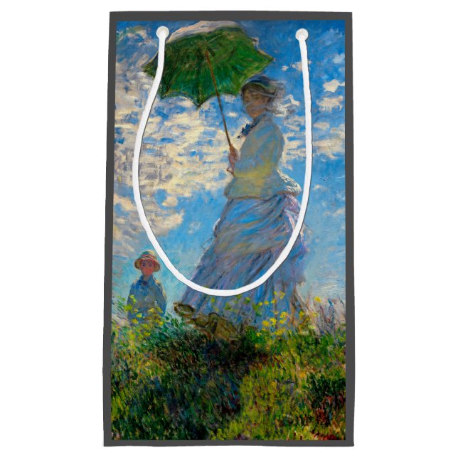 Petit Sac Cadeau Parasol Monet Femme Impressionnisme (Devant)