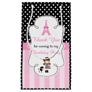 Petit Sac Cadeau Paris Tour Eiffel Brunette Girl