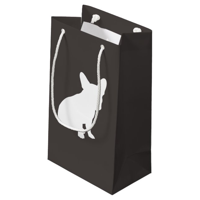 Petit Sac Cadeau Parti Silhouette de Bulldog (Dos Angle)