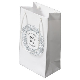 Petit Sac Cadeau partie blanche de guirlande de baies d'hiver