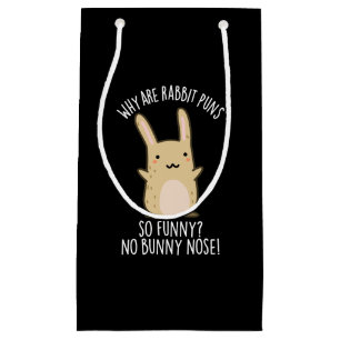 Petit Sac Cadeau Pas de lapin Nez Funny Rabbit Puns Dark BG