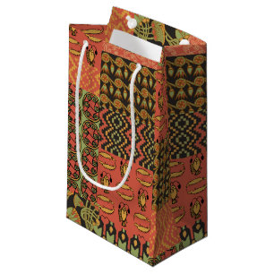 Petit Sac Cadeau Patchwork de la tribu égyptienne rouge vert noir