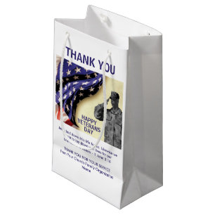 Petit Sac Cadeau Patriotique USA Merci VETERANS DAME