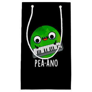 Petit Sac Cadeau Pea-ano Funny Musique Veggie Pea Pun Dark BG