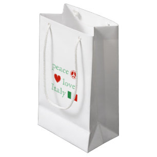 Petit Sac Cadeau Peace Love Italie Coeur République italienne Drap