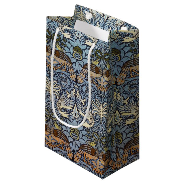 Petit Sac Cadeau Peacock et Dragon, William Morris (Devant Angle)