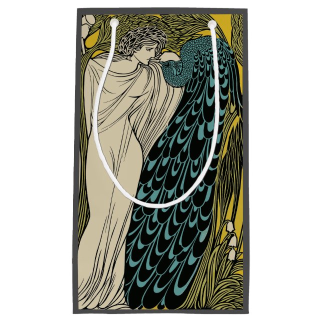 Petit Sac Cadeau Peacock Fine Art Bird Nouveau (Devant)