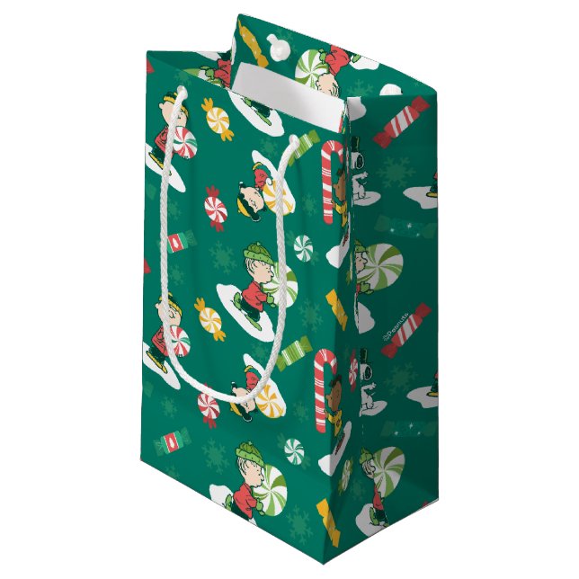 Petit Sac Cadeau Peanuts Pepperment Dreams Motif de vacances (Devant Angle)