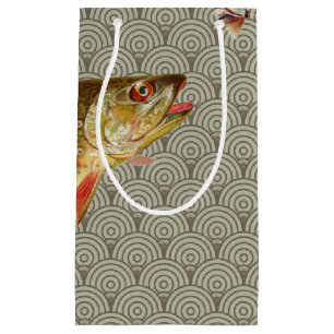 Petit Sac Cadeau Pêche vintage à la truite arc-en-ciel