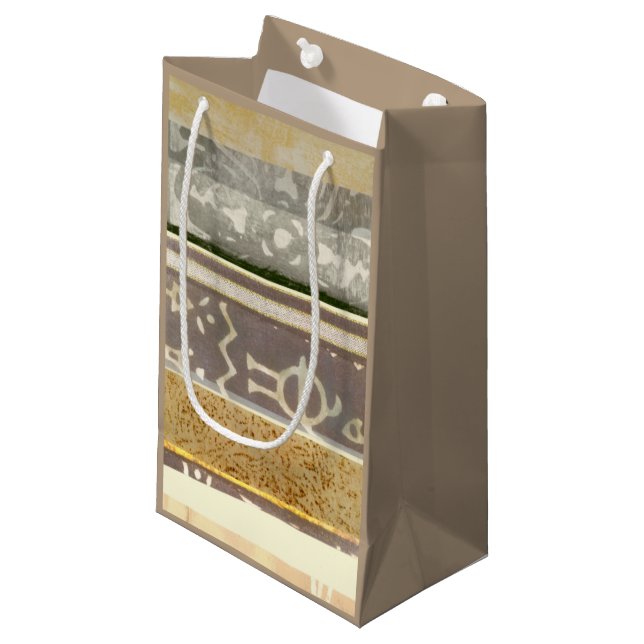 Petit Sac Cadeau Peinture tribale contemporaine de motif (Devant Angle)