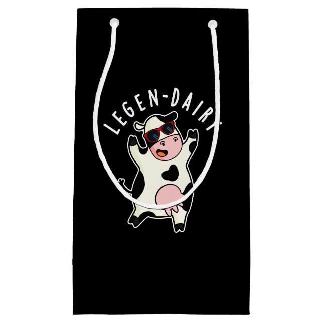Petit Sac Cadeau Pelleterie Funny Cow Pun Dark BG (Devant)