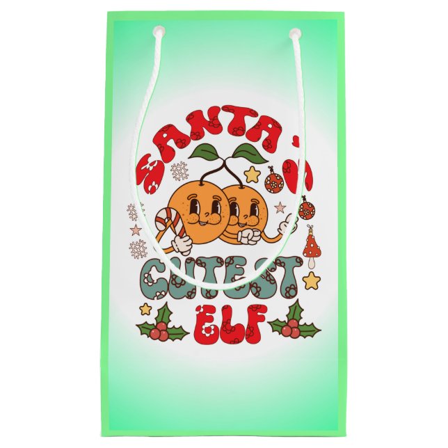 Petit Sac Cadeau Père Noël Cutest Elf Sublimation-80881 (Devant)