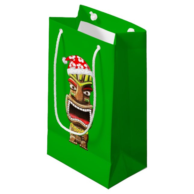 Petit Sac Cadeau Père Noël de Noël hawaïen Tiki (Devant Angle)
